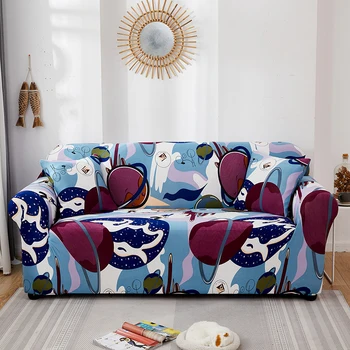 

Cartoon Corner Sofa Cover Stretch Sofa Case Elastic L Shape Slip-resistant Chaise Longue Slipcover for Living Room 1/2/3/4 Seat