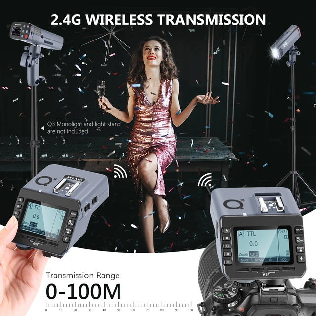 Neewer 2.4G Wireless Single Contact Transmitter for Neewer Q3 Flash Strobe