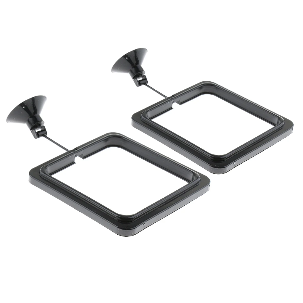 2 Pieces Aquarium Fish Feeding Rings Floating Food Feeder with Suction Cup, Square Shape
