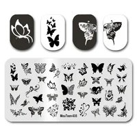 Nail Art Plate MouTeen035 Big Size Butterfly Flower Nail Stamping Plates Manicure Set For Nail Art Stamp 1