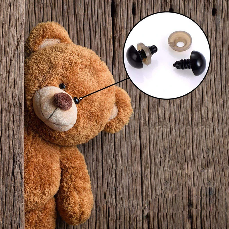MIUSIE Eyeball Doll Safety Nose Black Plastic Crafts Eyes For Teddy Bear Stuffed Toys Snap Animal Puppet Dolls Craft Eyes