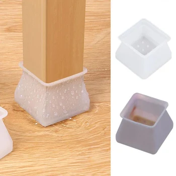 

4 Pcs Silicone Chair Leg Caps Anti-Slip Mat Round Tube Glove Furniture Accessories For Table Desk Chair Foot Protect Pad