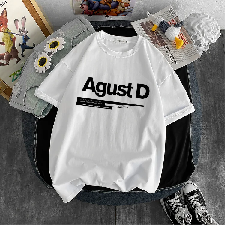 Новая Корейская версия KPOP Agust D футболка с принтом D-2 альбом унисекс Yoongi рубашка
