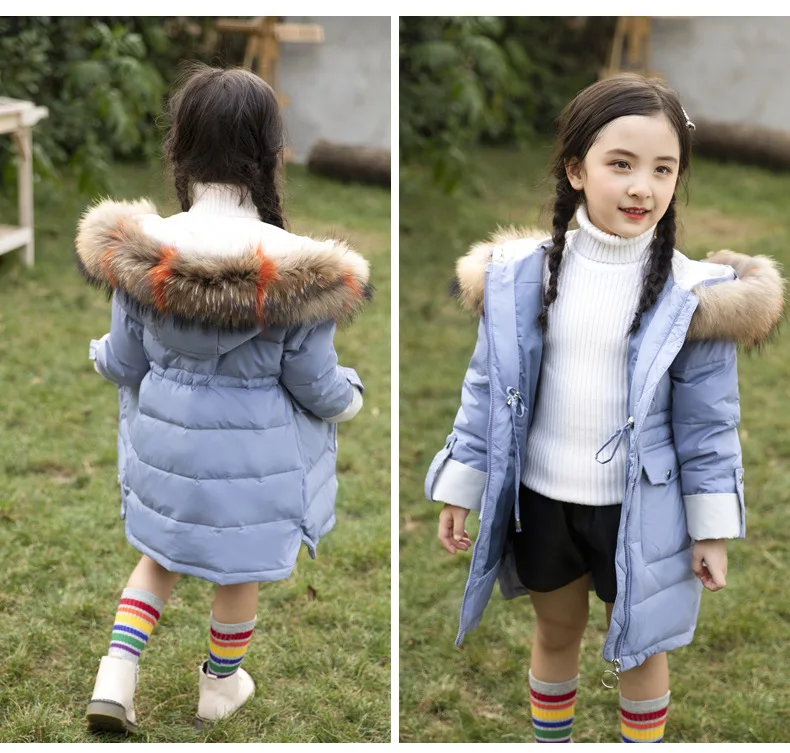 Olekid/Коллекция года, зимняя куртка для девочек утепленная пуховая куртка с капюшоном для маленьких девочек возрастом от 1 года до 7 лет, верхняя одежда для маленьких девочек зимний комбинезон