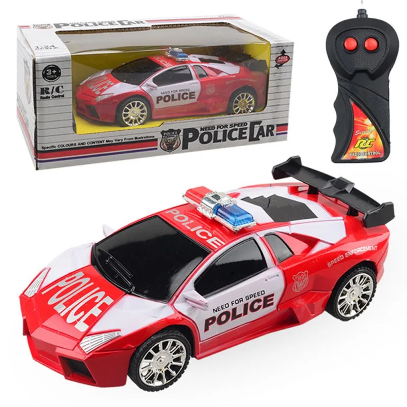 red 1:24 модель Электрический Полицейский RC автомобили 2 канала дистанционного управления автомобиль игрушки для мальчиков гоночный автомобиль с светом мальчик подарок дети - Цвет: red