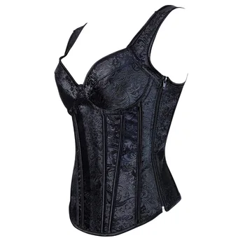 

Sexy jacquard women's shoulder strap corset top belly slim corset