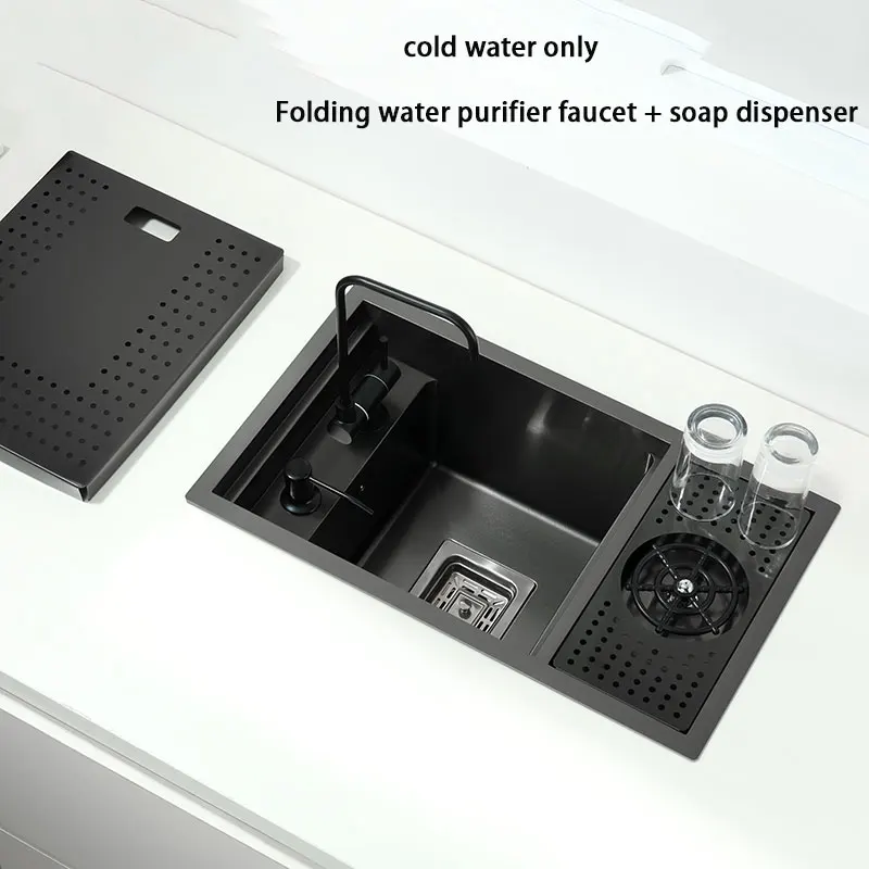 Kitchen Sink Hidden Kitchen sink Single bowl Bar Small Size sink Stainless Steel Balcony Concealed With cup washer Bar