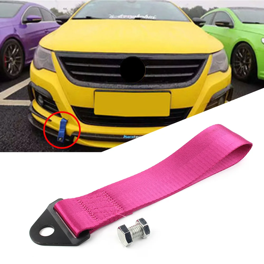 Racing Auto Car Tow Towing Strap Belt Rope Rally Hook Universal