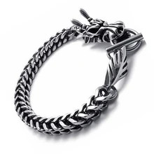 Серебряный браслет из нержавеющей стали, Мужская цепочка на руку, мужские аксессуары, очаровательные браслеты в стиле хип-хоп с животными,, модные ювелирные изделия
