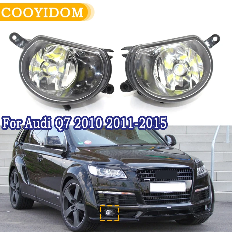 

COOYIDOM Car LED Front Fog Light Fog Lamp With LED Bulbs For Audi Q7 2010 2011 2012 2013-2015 4L0941699 4L0941700 Car-styling