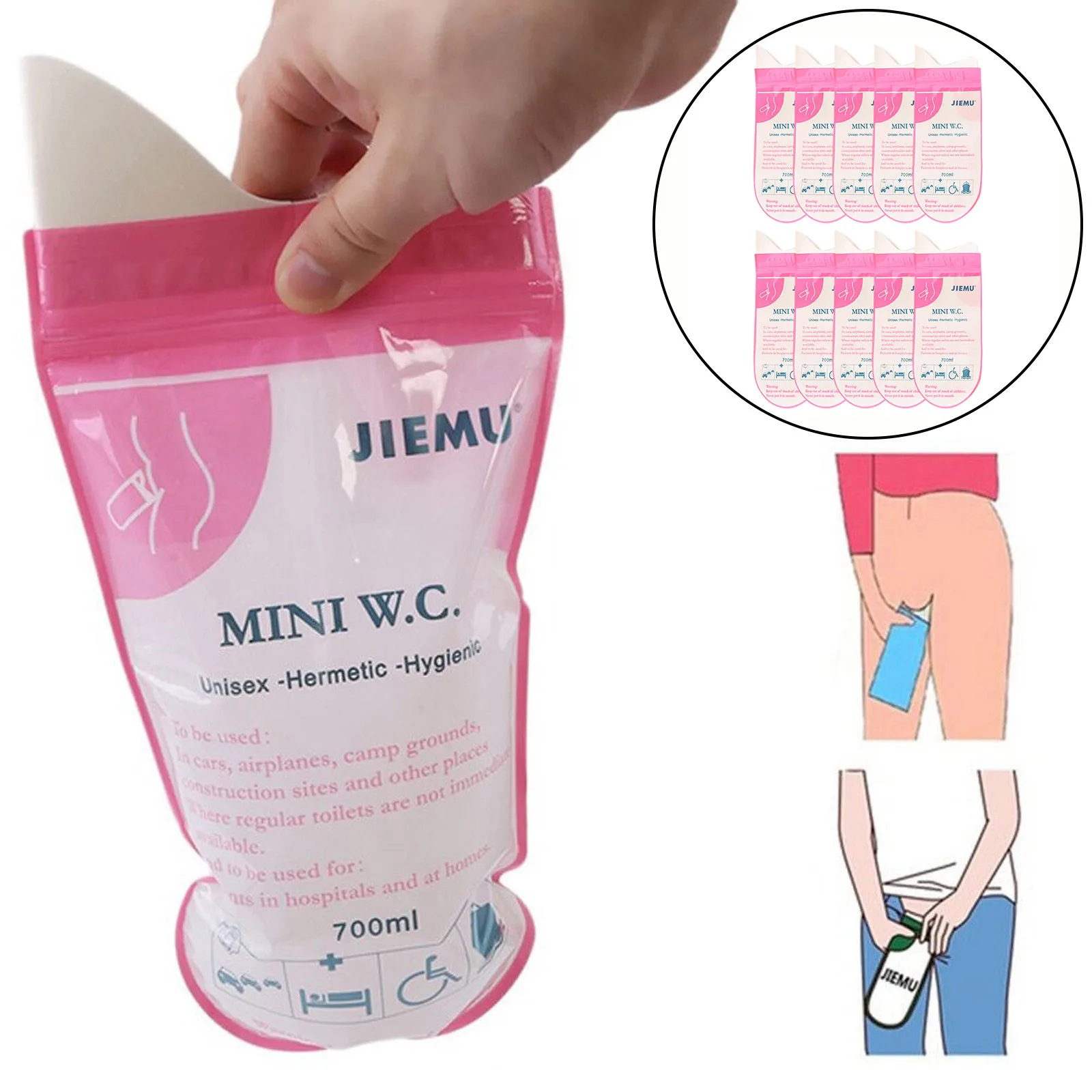 5 шт. портативные пакеты для мочи унисекс 700 мл | Обустройство дома