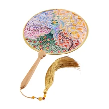 Красочная вышивка Свадебный букет шелк двусторонний веер в виде цветка невесты Свадебные аксессуары, букеты