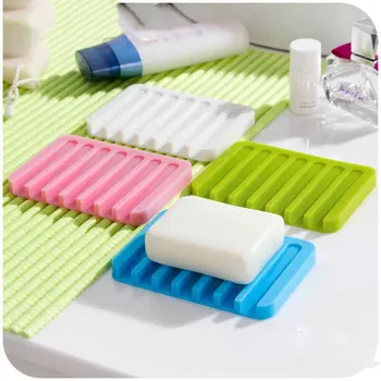 

vanzlife Korean version creative silicone drain soap dish soap holder box fashion soap cases
