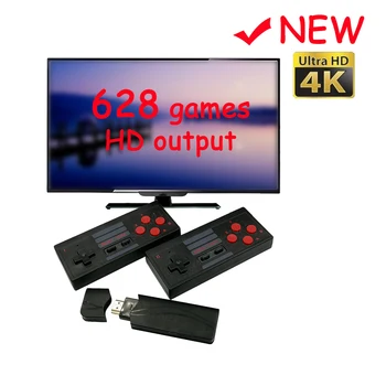 

USB Wireless Handheld TV Video Game Console Build In 628 Classic Game 8 Bit Mini Remote Video Console Support HDMI Output Gift