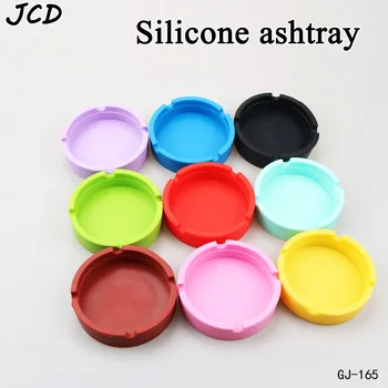 

JCD 1pcs/lot Silicone Gel Ashtray Light Circular Ashtray New Smoke Convenient Cigarette Case Drop Creative Ashtrays