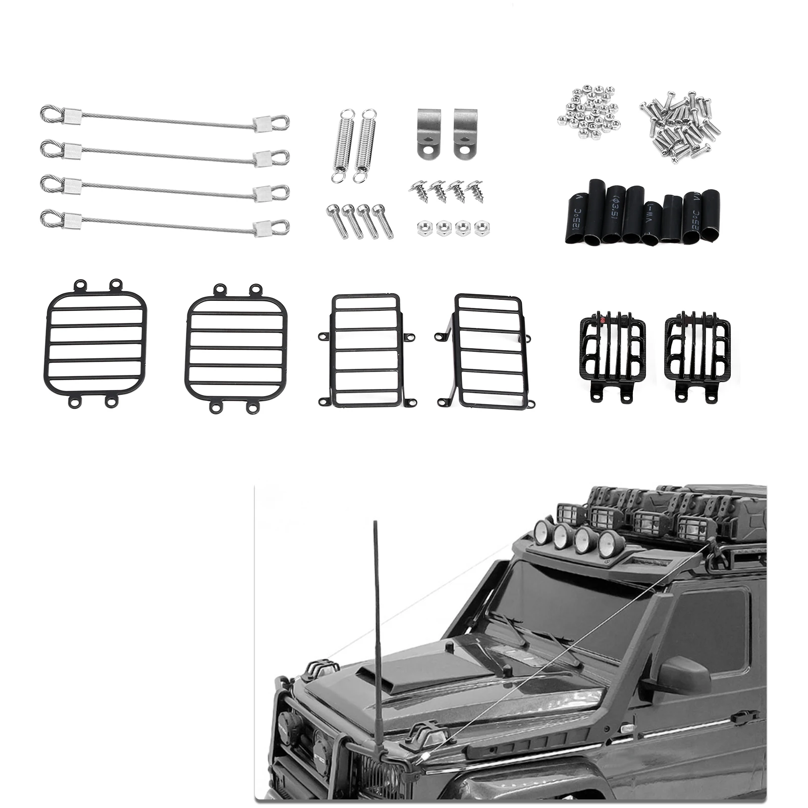 Plaque De Rétroviseur Pour TRX-4/TRX-6 Mercedes G63/G500 1:10 - En Acier Inoxydable, Détail Réaliste