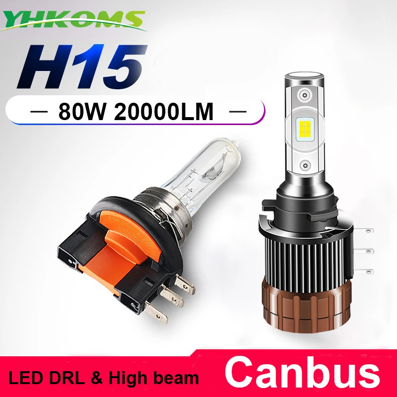 Yhkoms H15 Led Day Running Car Headlight 20000lm Wireless Car Headlight Lamp 12v Conversion Driving 5700k - Car Headlight Bulbs(led) - AliExpress