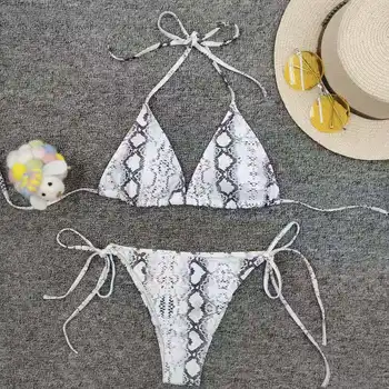 

Sexy Printed Bikini Ikini In Women's Split Bathing Suit with Backless Swimsuit Bikini