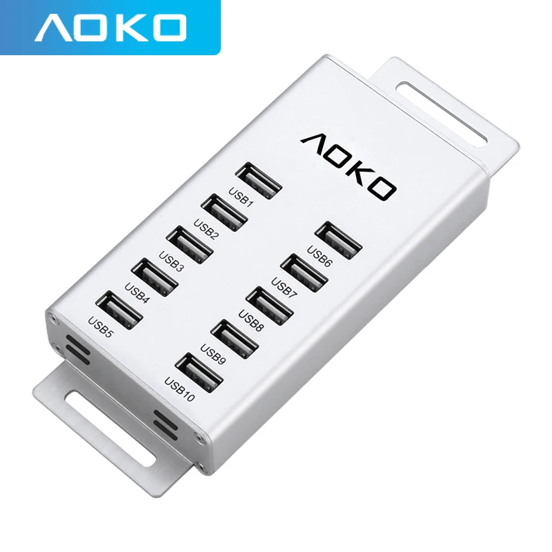 

AOKO usb hub 2.0 10 port Each interface output current 5V1.5A HC100SL