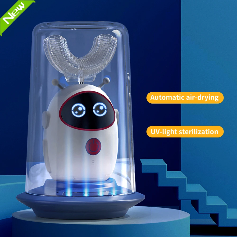2 12 Years Old Smart 360 U Type Kids Sonic Electric Toothbrush