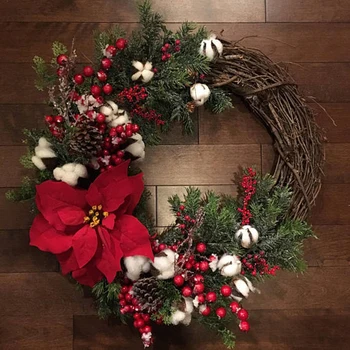 

Wreath Window Christmas Door Pre-Lit Decoration Hanging Ornament Xmas Garland
