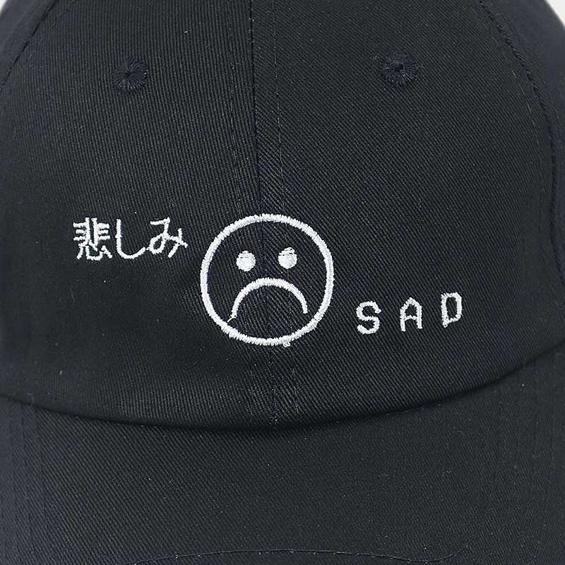 Бейсболка с надписью sad face dad хлопковая регулируемая бейсболка в стиле хип хоп