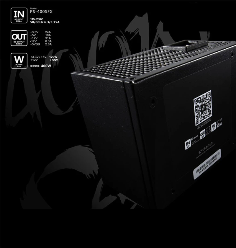 PSU для 1Stplayer Black Widow SFX 12V Micro Quasi-silver HTPC/ITX шасси 400 Вт блок питания 400 Вт блок питания PS-400SFX