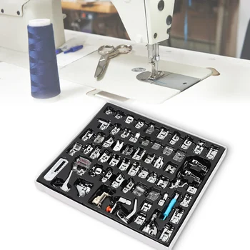 

New 64pcs/box Multifunction Domestic Sewing Machine Braiding Blind Stitch Darning Presser Foot Feet Kit Set Sewing Tools