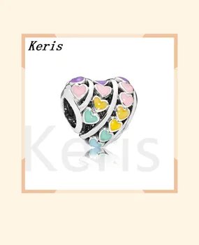 

100% 925 silver sterling 1:1 authentic 797019 enmx rainbow hearts charm charter bracelet free