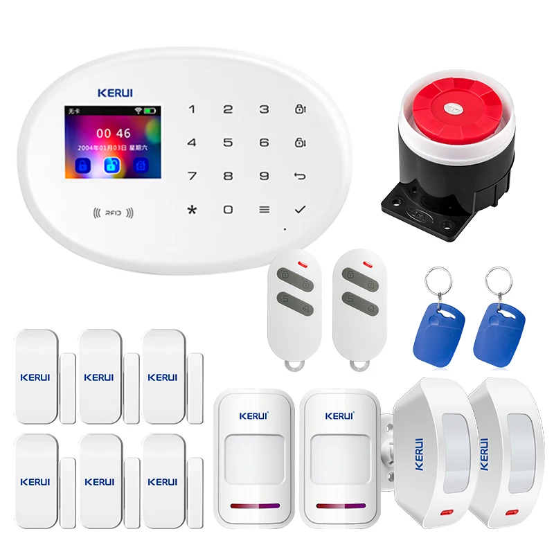 KERUI W20 WIFI GSM Smart Home Security Alarm System Motion Detector 433MHz Wireless RFID Card APP Remote Control Burglar Alarm