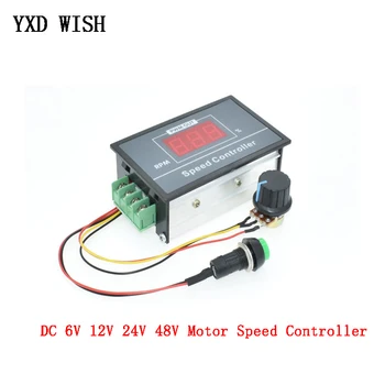 

30A DC 6V 12V 24V 48V PWM Motor Speed Controller LED Digital Display 0~100% adjustable Voltage Regulator W/ Potentiometer Switch