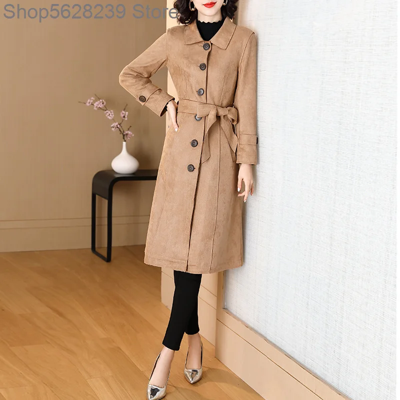 

Windbreaker Women's Middle School Long Money Outerwear 2020 Autumn Money Popular Loose Small Coat Joker Coat Chao