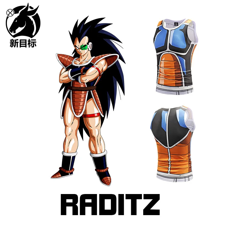 Летний Стиль молодежный популярный бренд аниме Dragon Ball Raditz 3D жилет с рисунком спортивный жилет для фитнеса