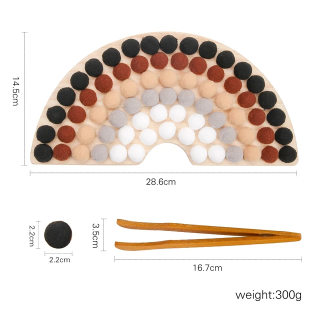 Wooden Beads Game Montessori Educational Early Learn Children Clip Ball Puzzle Preschool Toddler Toys Kids For Children Gifts Brown black tie