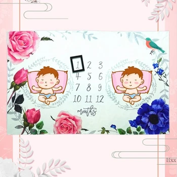 

New Twins Baby Creative Photo Background Cloth Newborn Milestone Photography Props Decorative Blanket