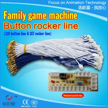 Harnais de fil de longueur de ligne d'inching de bouton terminal du jeu 110/187 pour l'encodeur d'arcade de jamma avec le bouton poussoir ou le joystick d'arcade(China)