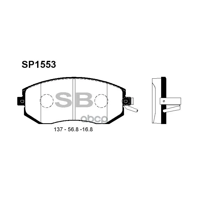 Sp1553_колодки Дисковые Передние! Subaru Impresa/Forester/Legacy 1.5-2.5/2.0d 09 Sangsin Brake Sp1553 Sangsin brake арт. SP1553