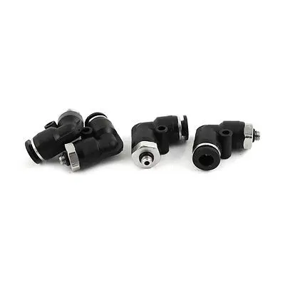 

4pcs M5 Male Thread to 6mm Tube Right Angle Pneumatic Quick Release Coupler
