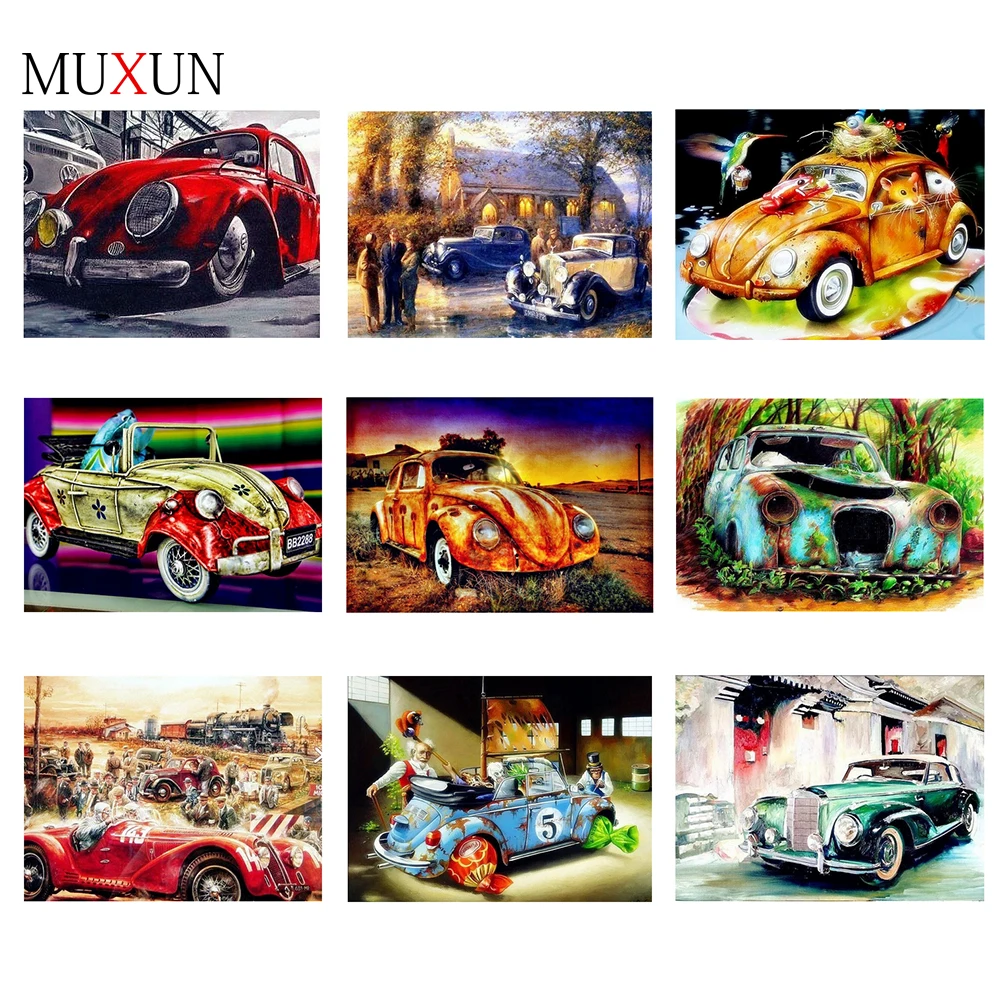 

Full Square Drill Diamond Painting Scenery Animals And Cars Cross Stitch Diamond Embroidery Mosaic Picture Wall Home Decor Ep349