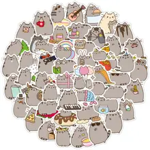 100 unids/pack Kawaii gato grueso diario impermeable bala diario papelería decorativa arte pegatinas álbum diario DIY álbum diario