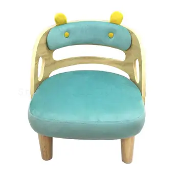 

Children's Sofa Seat Reading Learning Cartoon Children's Lovely Boy Princess Small Stool Back Solid Wood Table Set