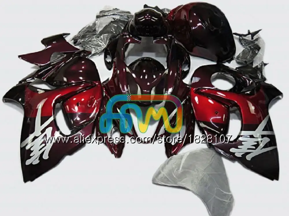 Черный пламенем впрыска для SUZUKI Hayabusa GSXR 1300 GSXR-1300 57BS. 237 GSXR1300 08 13, 14, 15, 16 лет 2008 2013 обтекатель - Цвет: No. 13 Wine red