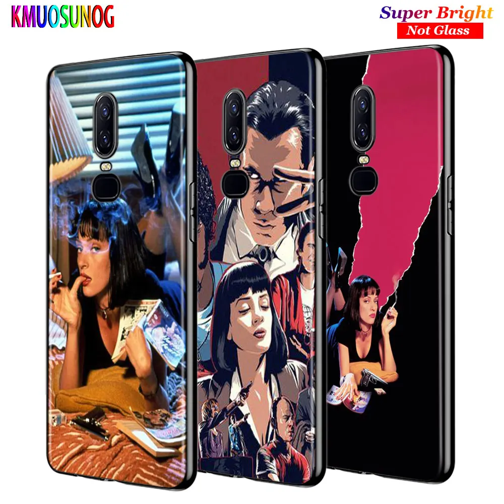 

For OnePlus 7 7Pro Black Silicone Cover PULP FICTION Back Cover For OnePlus 5 5T 6 6T Phone Case