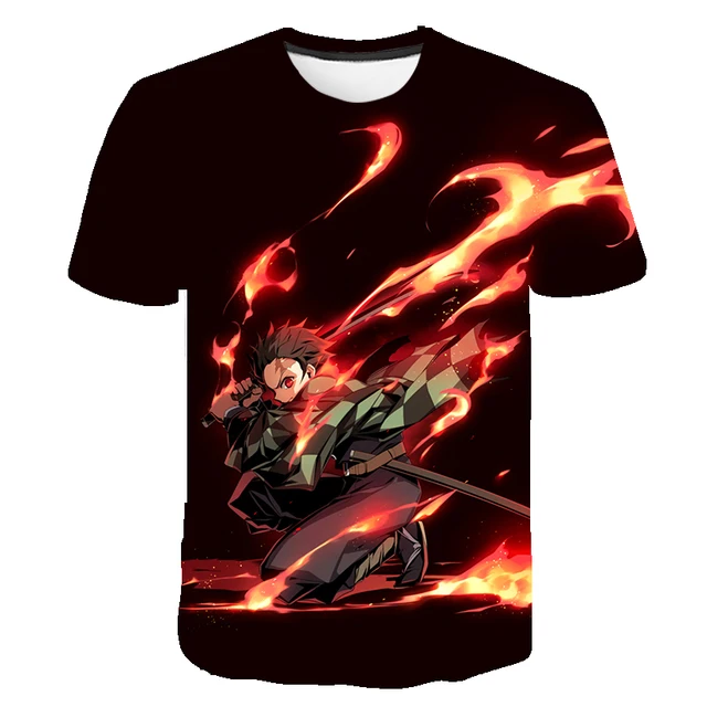 Anime T Shirt Demon Slayer Kimetsu no Yaiba Cosplay T Shirt Kids Girls Children Kamado Tanjirou Nezuko sword Tee Shirt Cool Tees s510