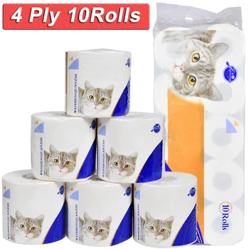 

10 Rolls/set 4 Ply Disposable face tissue Nature Soft Paper Napkin for Restaurant Table Dinner Paper Tissues Party Supplies D40