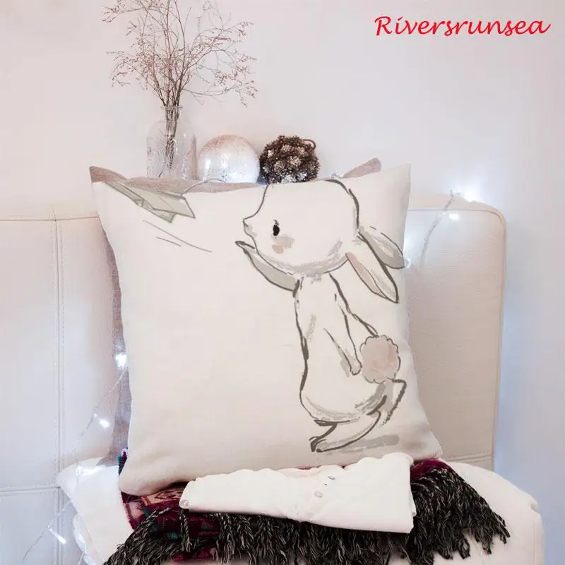 Minimalist Decor Cute Rabbit Cushion Lovely Animal Mouse Squirrel Deer Bunny Pillow Best Friend Postman For Children Kids Gift