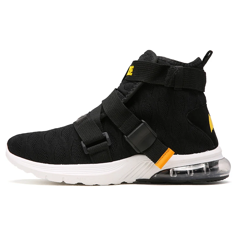 black Men Lebron Basketball Shoes Cushioning James Basketball Boots for Mens Breathable Sneakers Outdoor Breathable Sport Shoes Male - Color: black