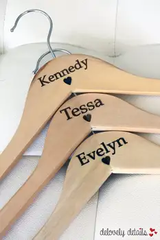 

Personalized Bridesmaid Hanger - Engraved Wood
