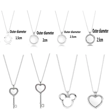 

NEW 2019 100% 925 Sterling Silver Pendant Magnetic DIY Chain Memory Floating Locket Hallowmas Original Charm Necklace Jewelry