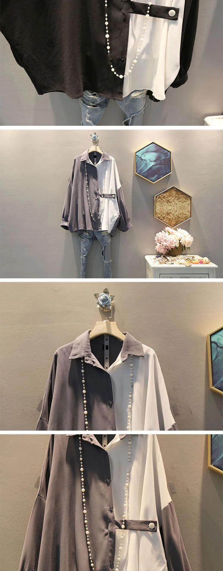 Tvvovwin хит цвета Элегантная блузка Женская корейская мода новинка 2019 осень отложной воротник пэчворк маленькая свежая новая рубашка F635